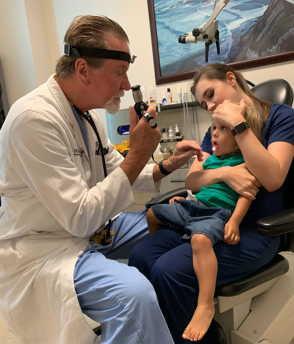 Diagram showing how enlarged adenoids can block a child's nasal airway